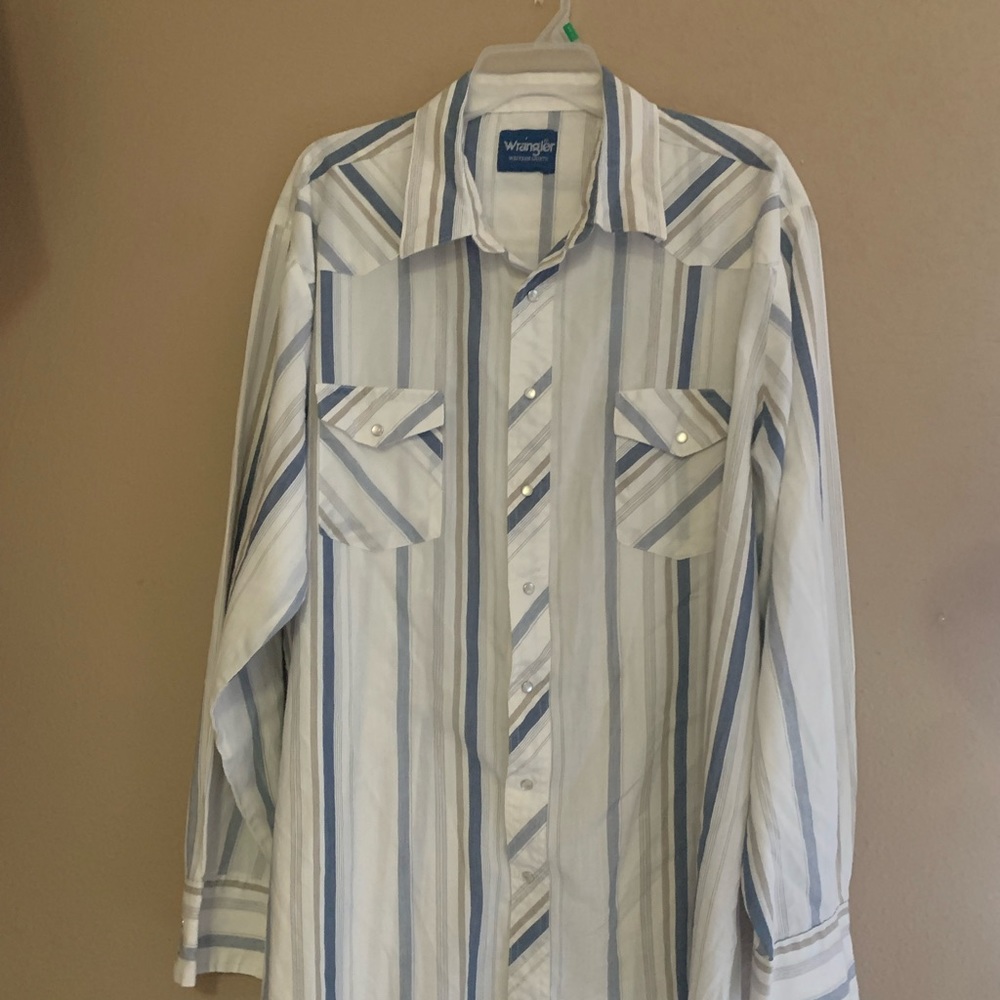 Vintage wrangler pearl snap western button up